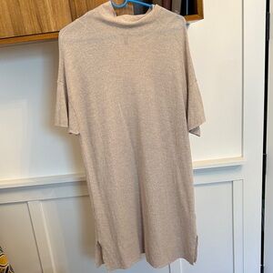 Eileen Fisher Light Beige Knit Dress Wool Large